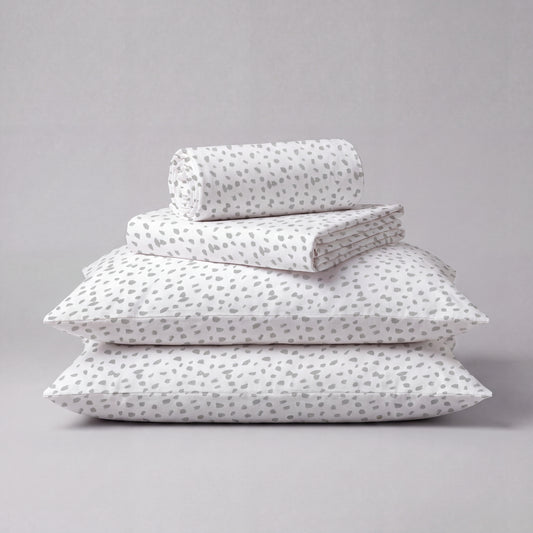 Lane Linen Organic Cotton Sheet Set in Haze Grey - 4 piece set (flat sheet, fitted sheet, 2 pillowcases)