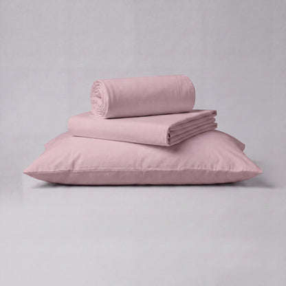 Lane Linen Organic Cotton Sheet Set in Lilac - 3 piece set (flat sheet, fitted sheet, 1 pillowcase)