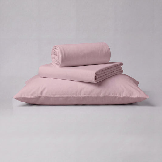 Lane Linen Organic Cotton Sheet Set in Lilac - 3 piece set (flat sheet, fitted sheet, 1 pillowcase)