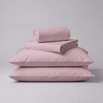Lane Linen Organic Cotton Sheet Set in Lilac - 4 piece set (flat sheet, fitted sheet, 2 pillowcases)