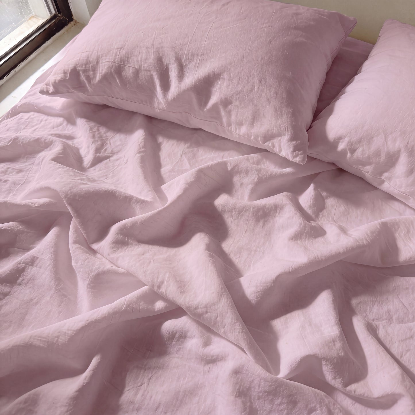 Lane Linen Organic Cotton Sheet Set in Lilac - sheets detail