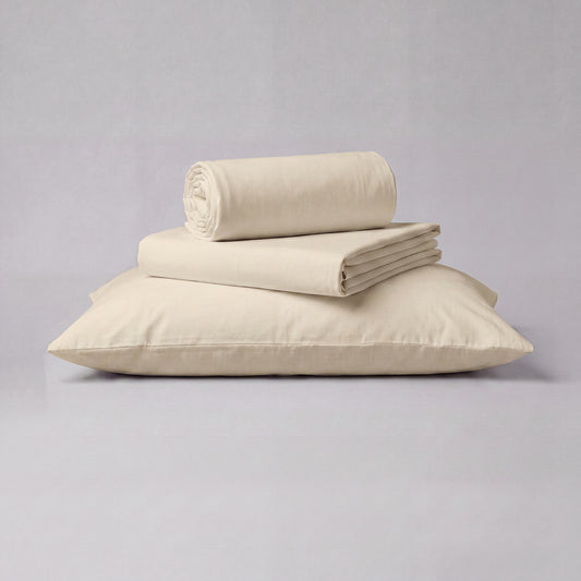 Lane Linen Organic Cotton Sheet Set in Linen - 3 piece set (flat sheet, fitted sheet, 1 pillowcase)