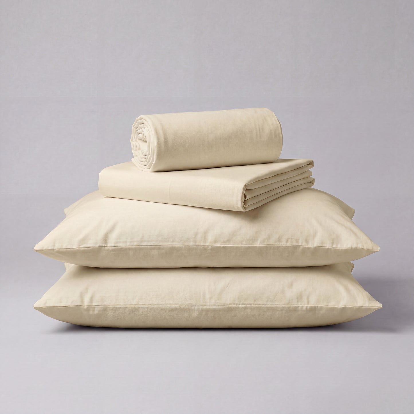Lane Linen Organic Cotton Sheet Set in Linen - 4 piece set (flat sheet, fitted sheet, 2 pillowcases)