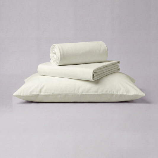 Lane Linen Organic Cotton Sheet Set in Mineral - 3 piece set (flat sheet, fitted sheet, 1 pillowcase)