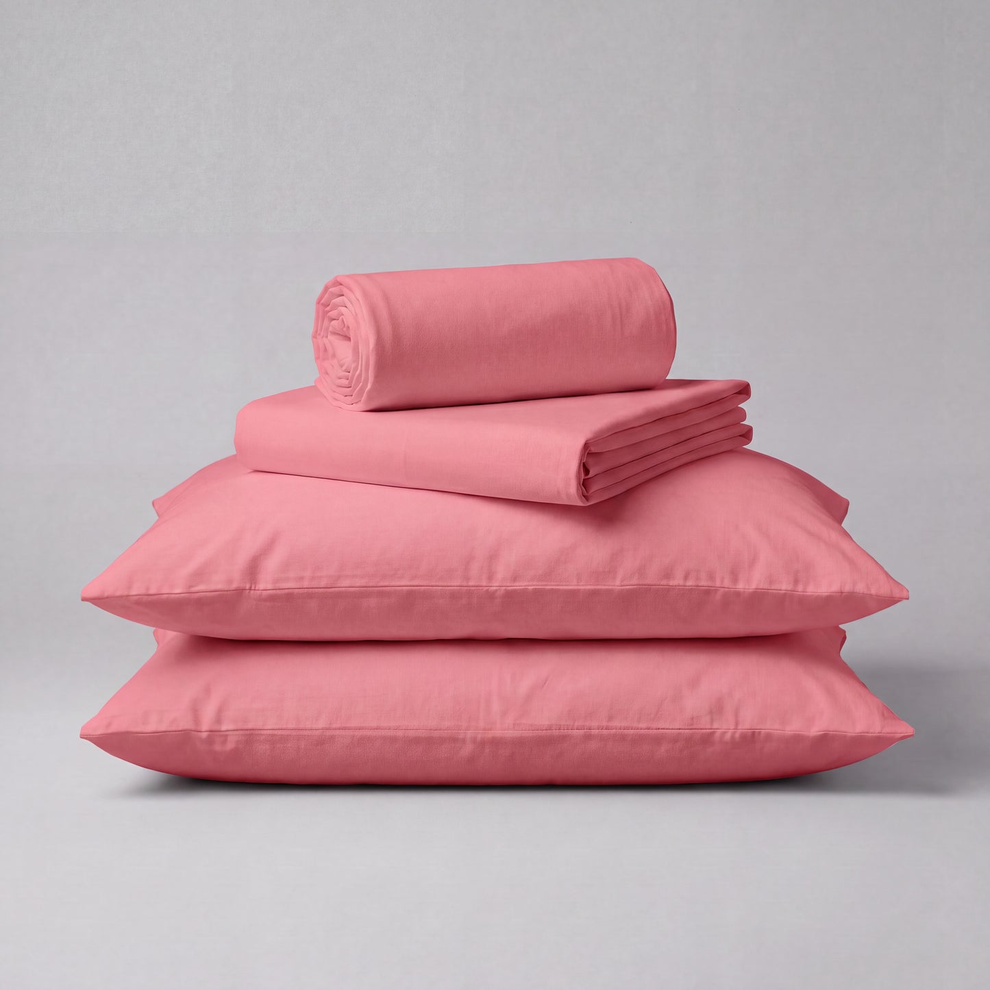 Lane Linen Organic Cotton Sheet Set in Mineral Red - 4 piece set (flat sheet, fitted sheet, 2 pillowcases)