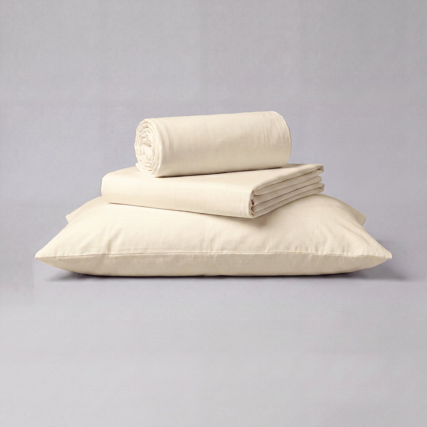 Lane Linen Organic Cotton Sheet Set in Natural - 3 piece set (flat sheet, fitted sheet, 1 pillowcase)