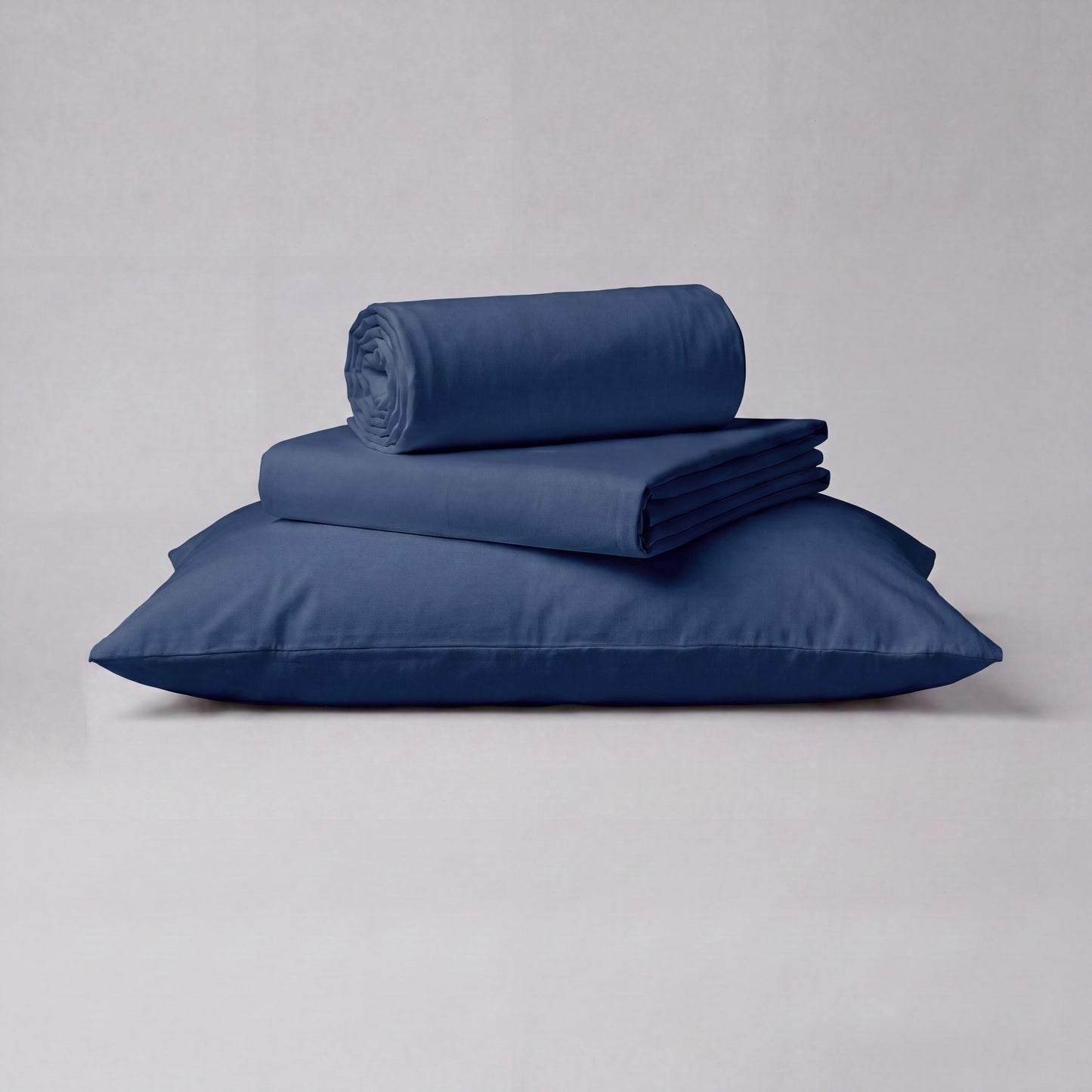 Lane Linen Organic Cotton Sheet Set in Navy - 3 piece set (flat sheet, fitted sheet, 1 pillowcase)
