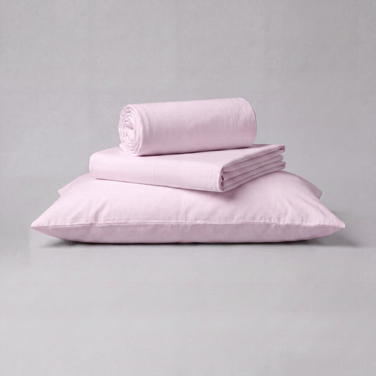 Lane Linen Organic Cotton Sheet Set in Orchid Petal - 3 piece set (flat sheet, fitted sheet, 1 pillowcase)