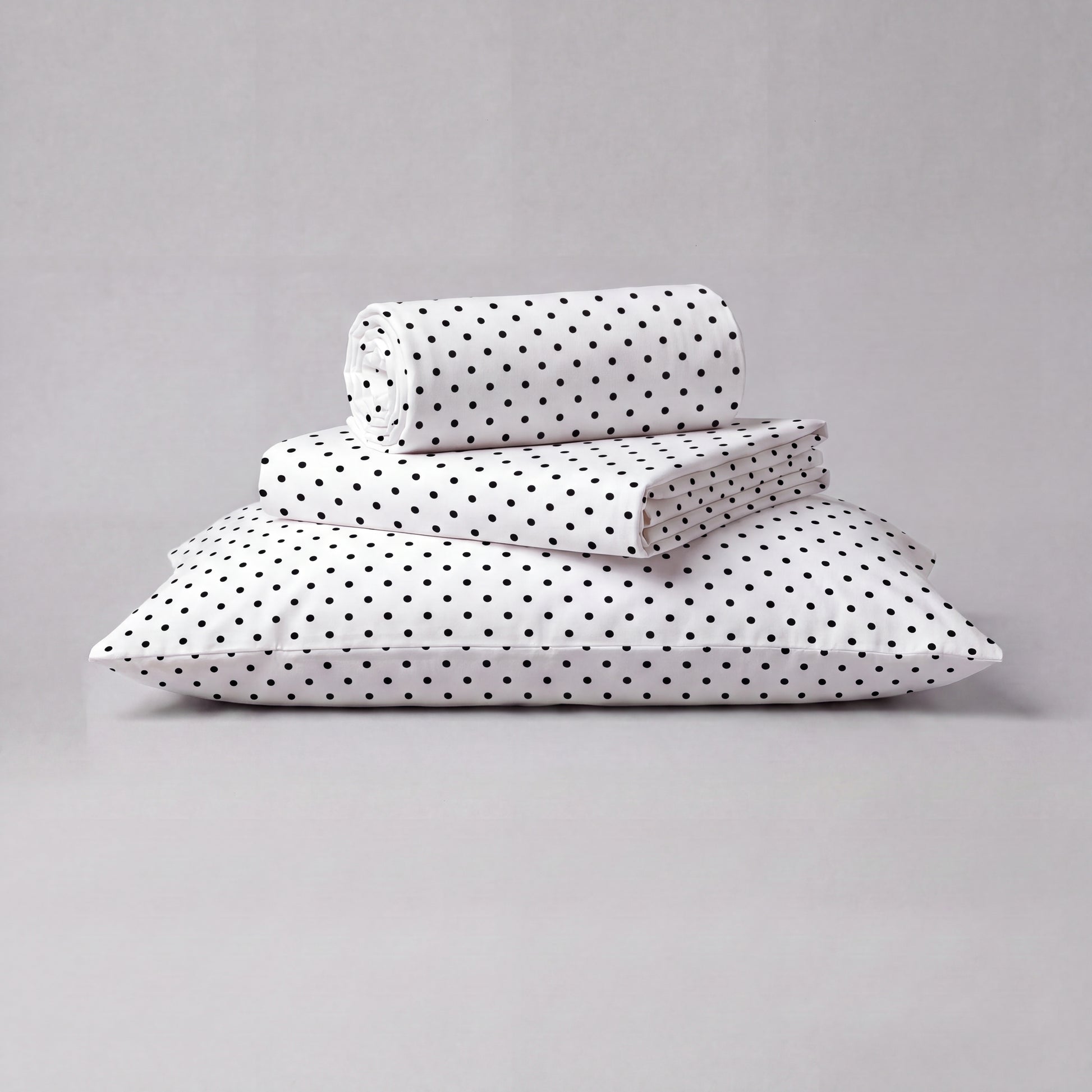 Organic Cotton Sheet Set - Polka Dot Black