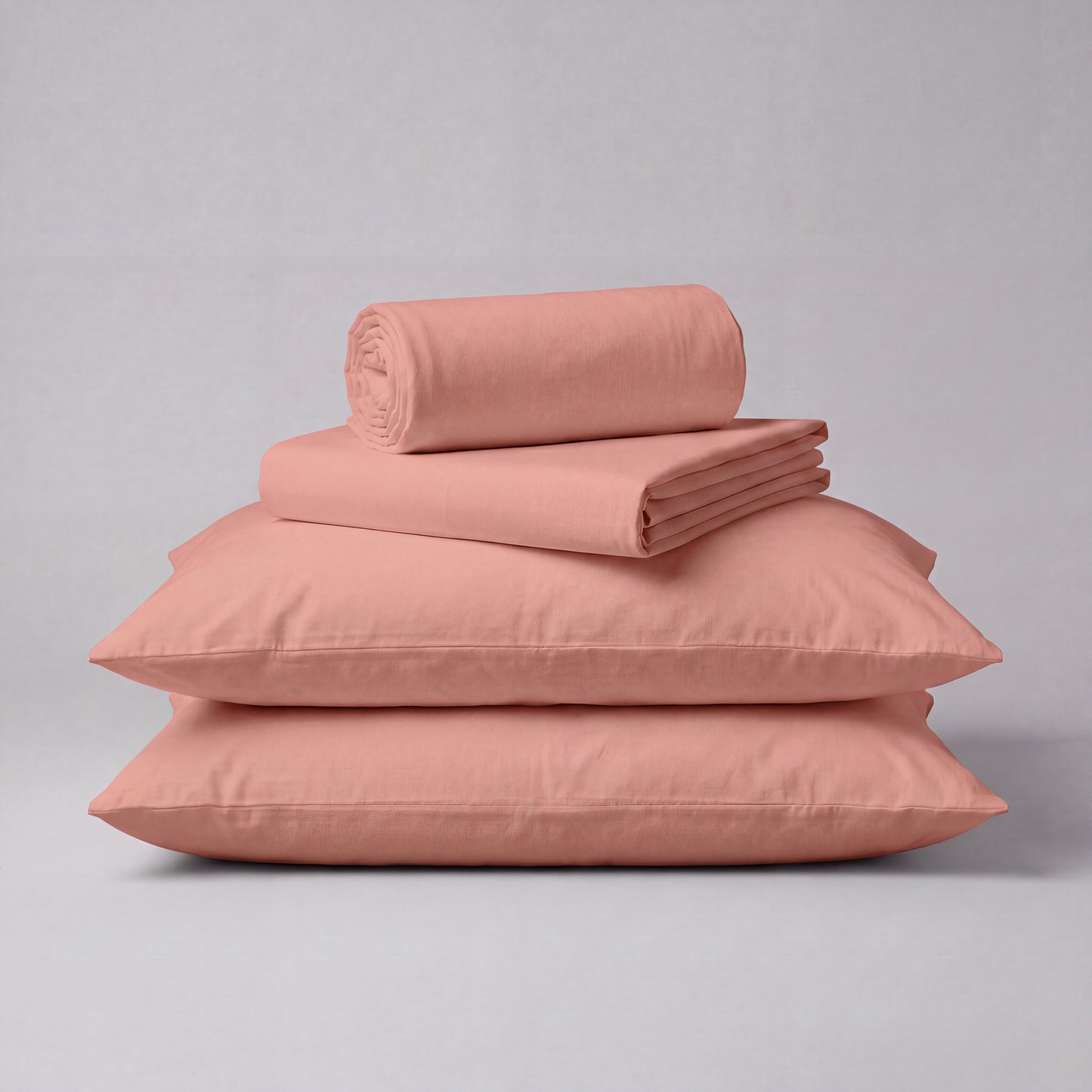 Lane Linen Organic Cotton Sheet Set in Rose Dawn - 4 piece set (flat sheet, fitted sheet, 2 pillowcases)