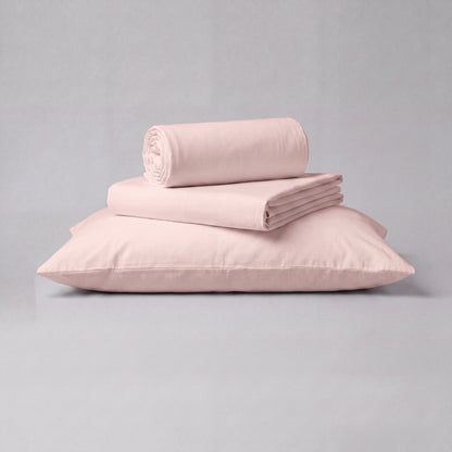 Lane Linen Organic Cotton Sheet Set in Sepia Rose - 3 piece set (flat sheet, fitted sheet, 1 pillowcase)