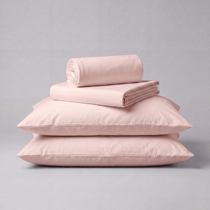 Lane Linen Organic Cotton Sheet Set in Sepia Rose - 4 piece set (flat sheet, fitted sheet, 2 pillowcases)