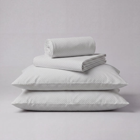 Lane Linen Organic Cotton Sheet Set in Snowdrop - 4 piece set (flat sheet, fitted sheet, 2 pillowcases)
