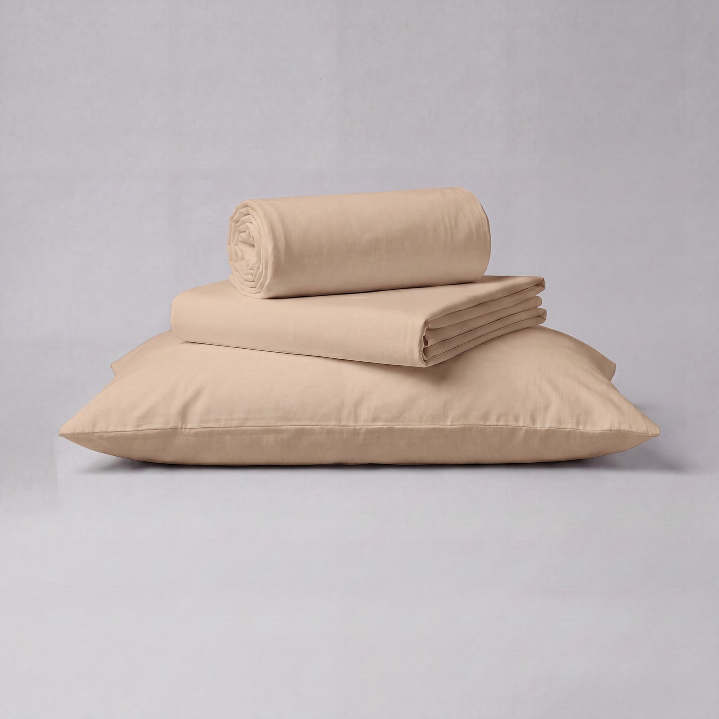 Lane Linen Organic Cotton Sheet Set in Taupe - 3 piece set (flat sheet, fitted sheet, 1 pillowcase)