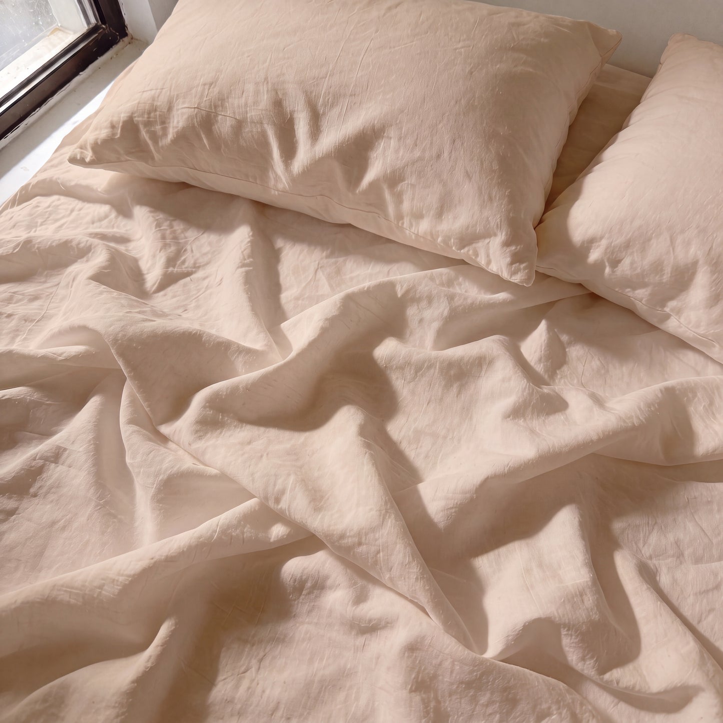 Lane Linen Organic Cotton Sheet Set in Taupe - sheets detail