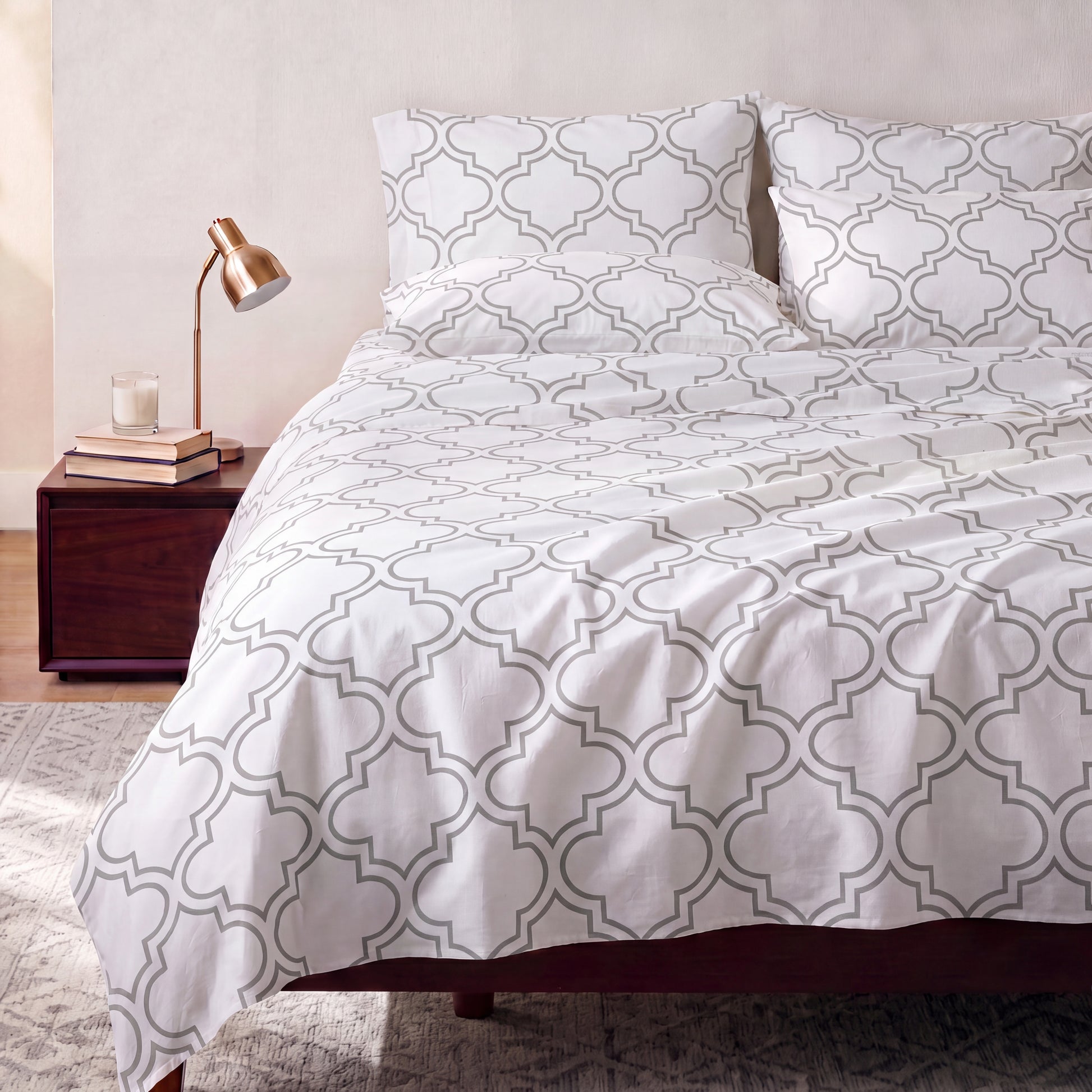 Organic Cotton Sheet Set - Trellis Silver
