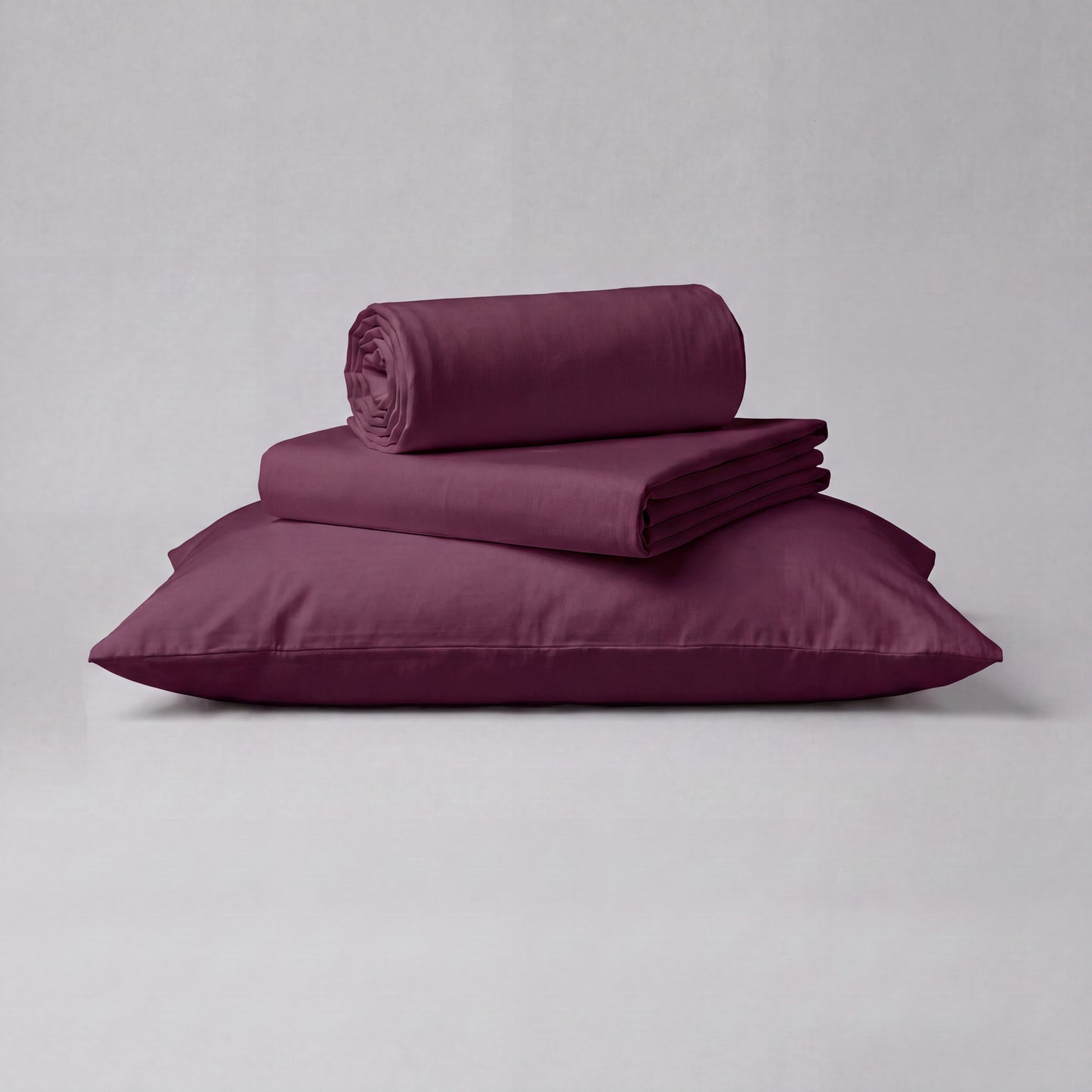 Lane Linen Organic Cotton Sheet Set in Windsor Wine - 3 piece set (flat sheet, fitted sheet, 1 pillowcase)