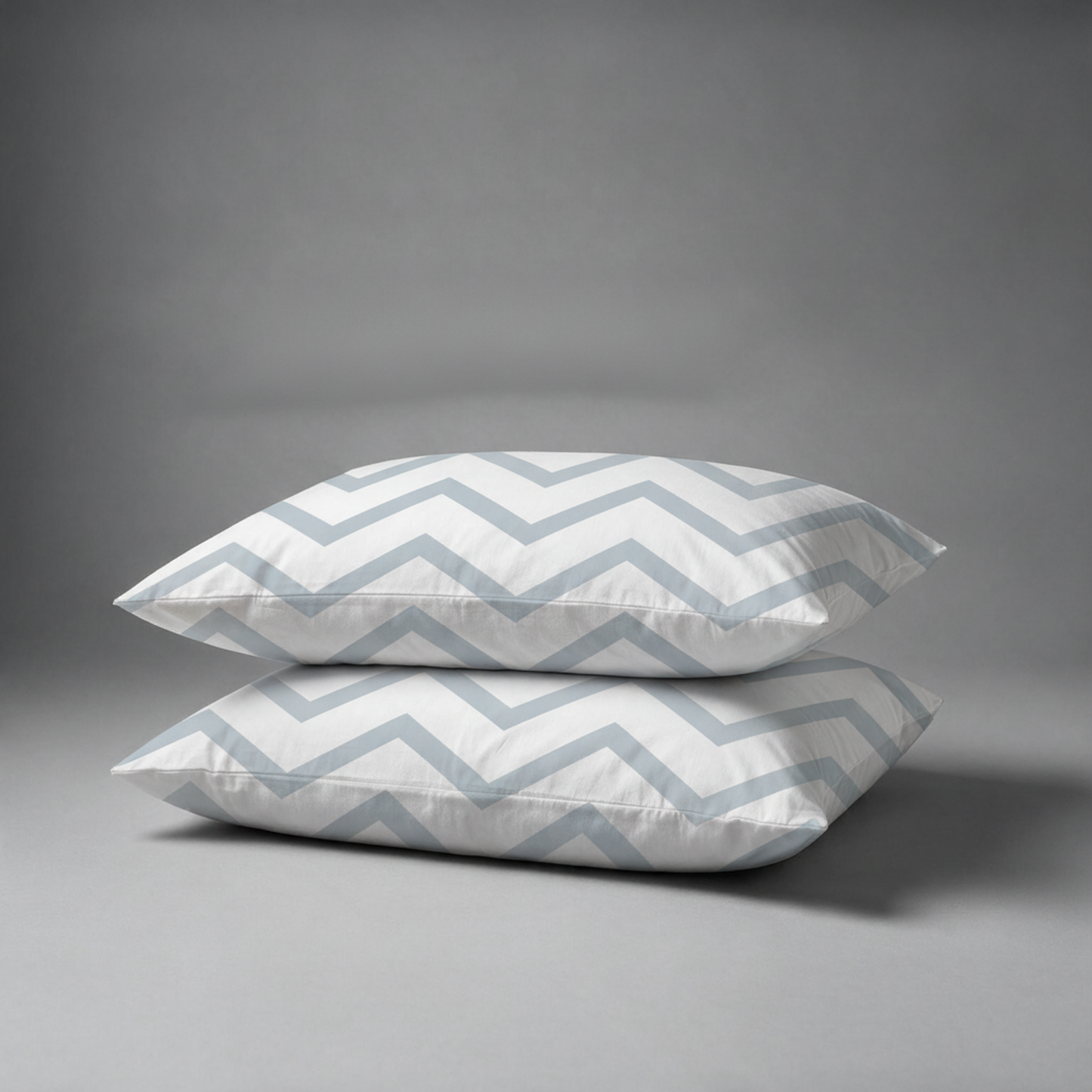 Organic Cotton Pillowcases - Chevron-Cool Blue