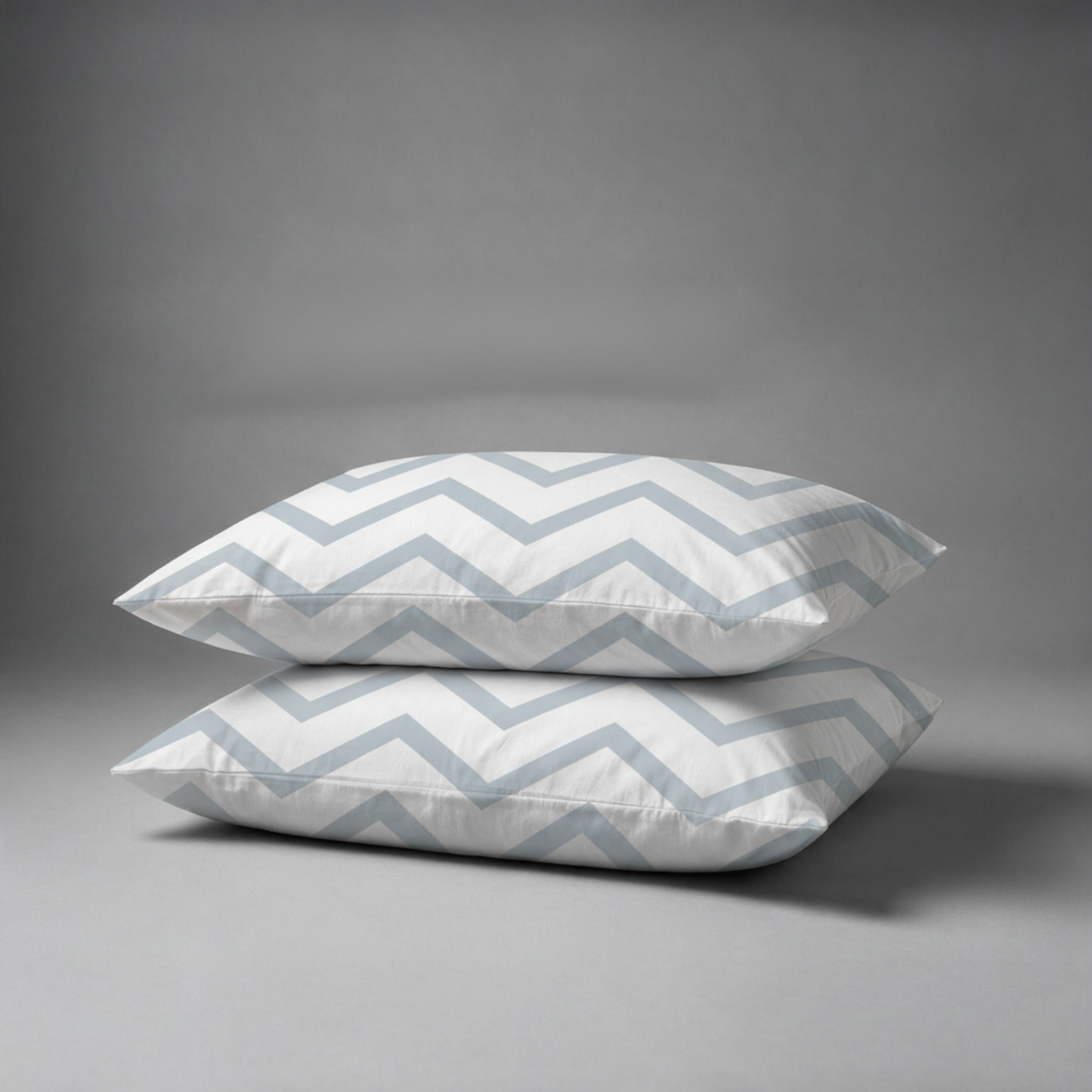 Organic Cotton Pillowcases - Chevron-Cool Blue
