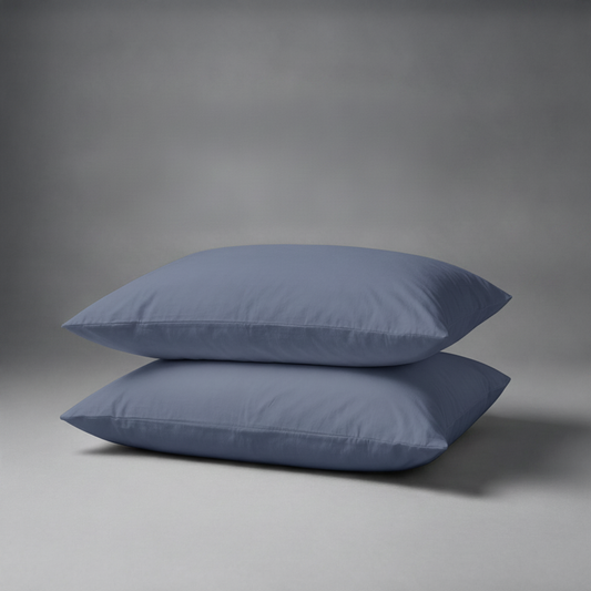 Organic Cotton Pillowcases - Estate Blue