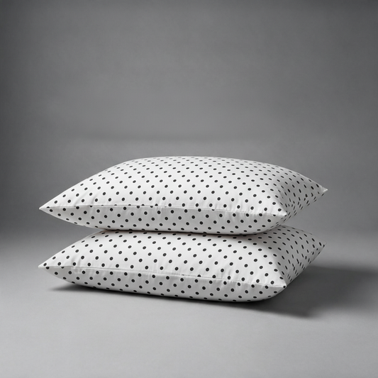 Organic Cotton Pillowcases - Polka Dot-Black