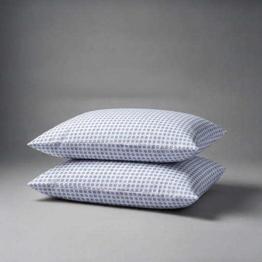 Organic Cotton Pillowcases - Polka Dot Blue