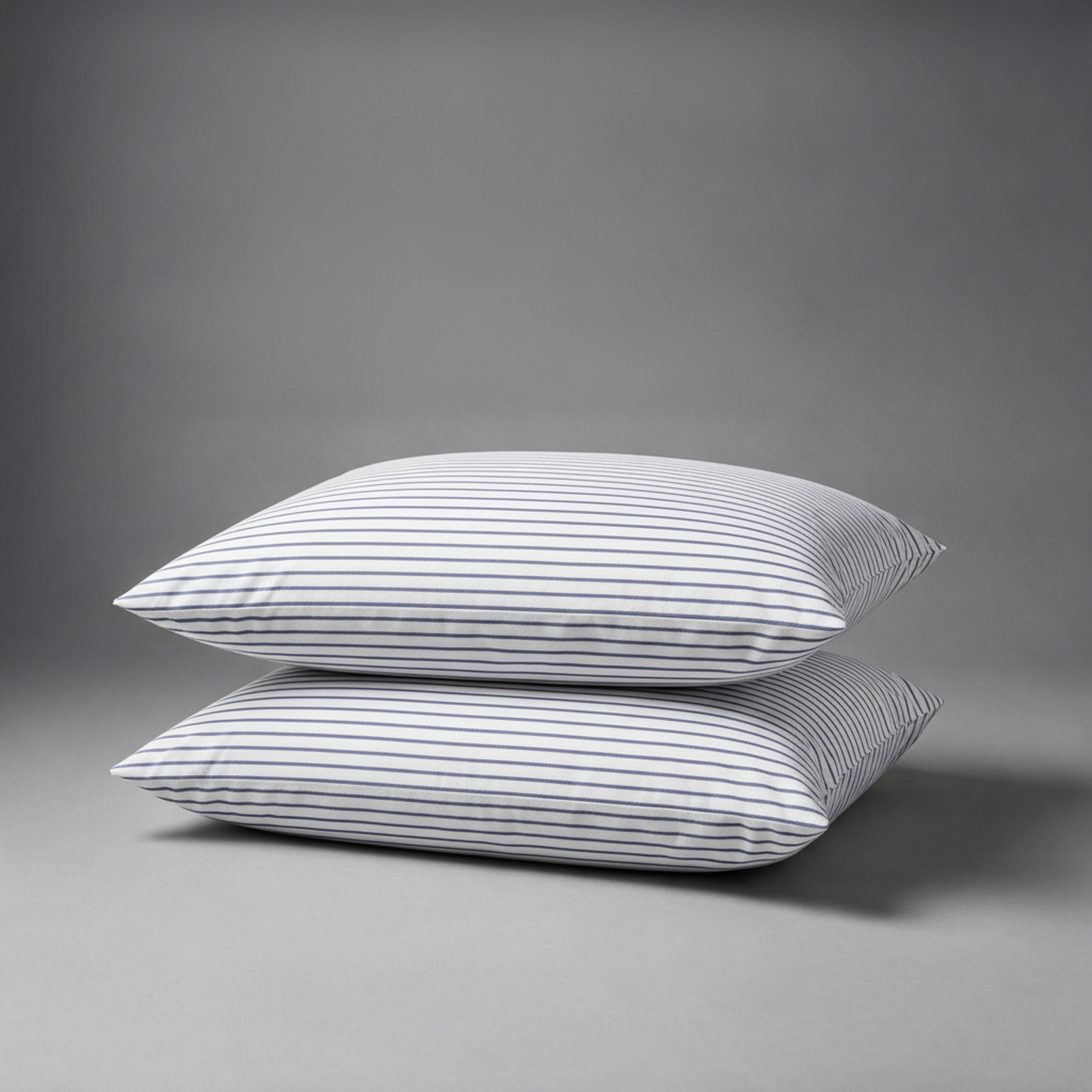 Organic Cotton Pillowcases - Ticking Stripe-Cobalt Blue