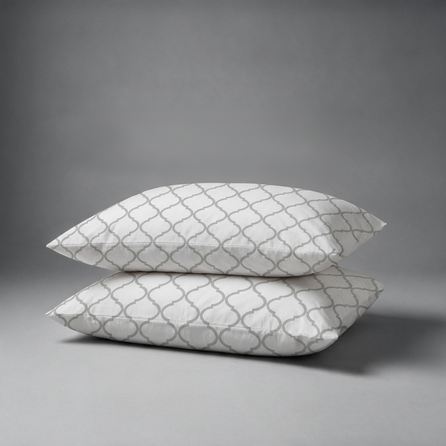 Organic Cotton Pillowcases - Trellis-Silver