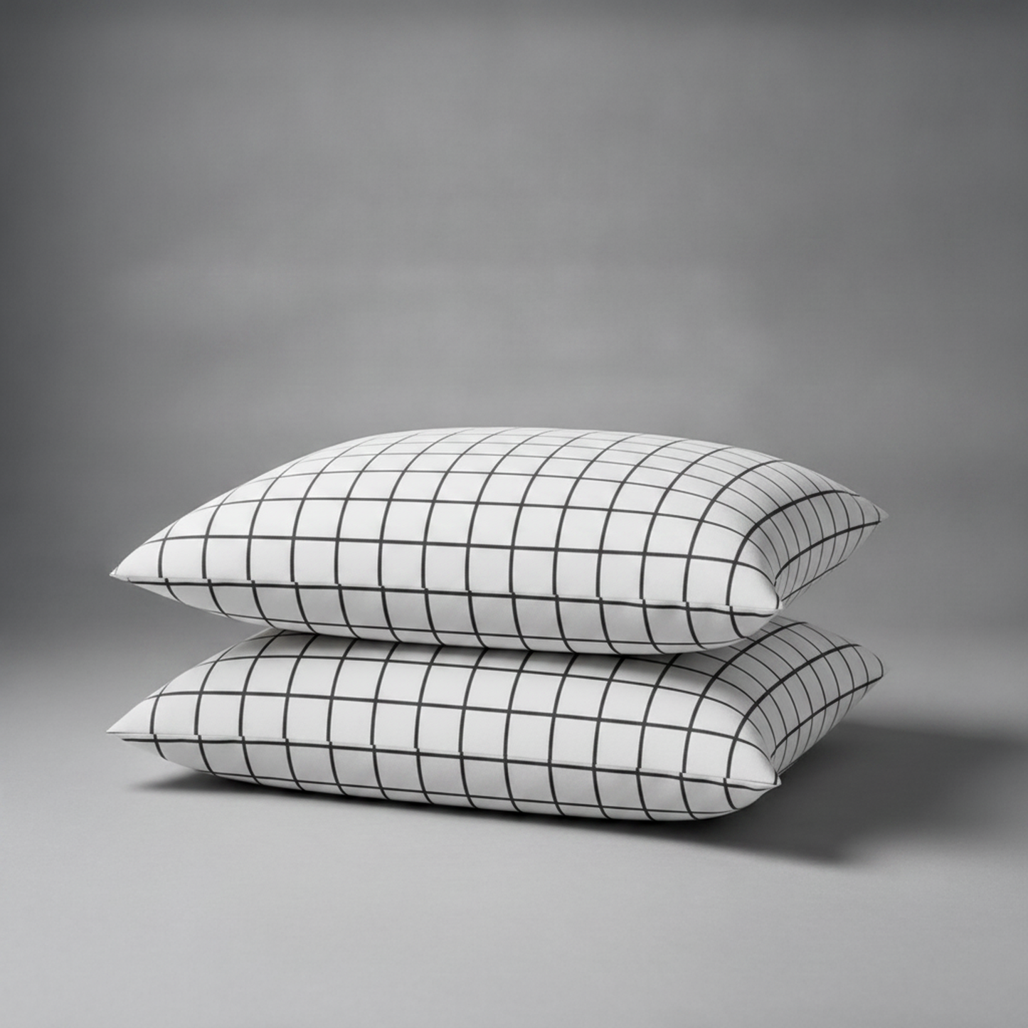Organic Cotton Pillowcases - Windowpane-Charcoal
