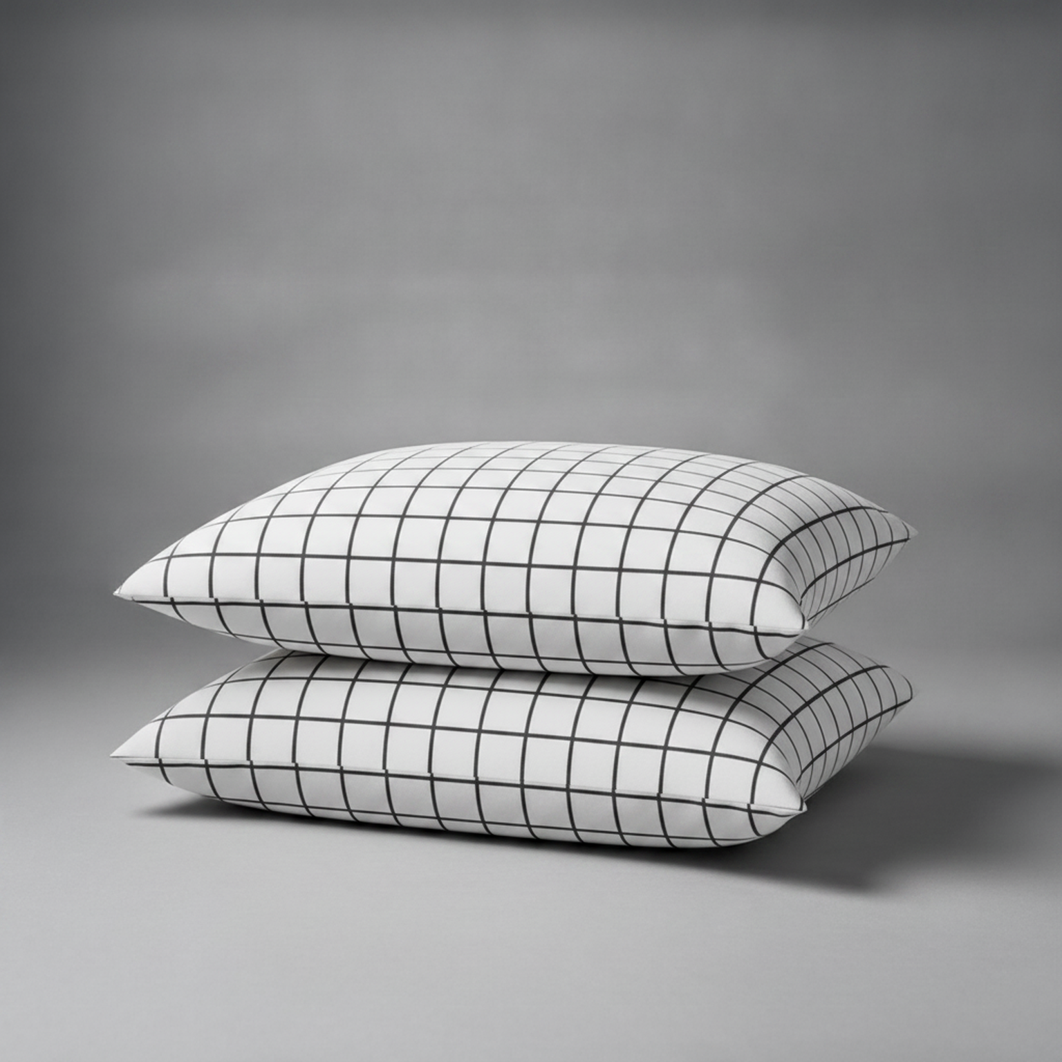 Organic Cotton Pillowcases - Windowpane-Charcoal