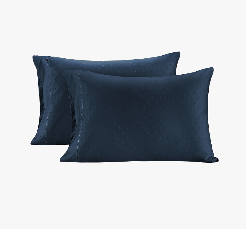 1000 Thread Count Pillowcases-Swiss Dot-Estate blue