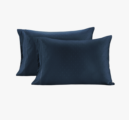1000 Thread Count Pillowcases-Swiss Dot-Estate blue