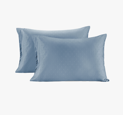 1000 Thread Count Pillowcases-Swiss Dot-French Blue
