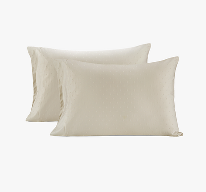 1000 Thread Count Pillowcases-Swiss Dot-Ivory