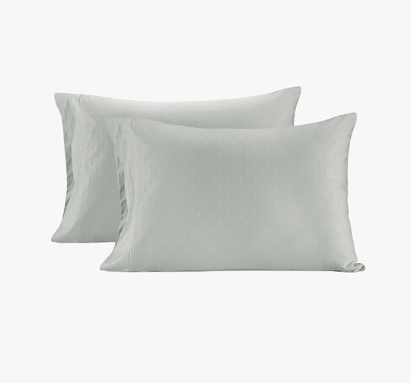 1000 Thread Count Pillowcases-Swiss Dot-Mineral