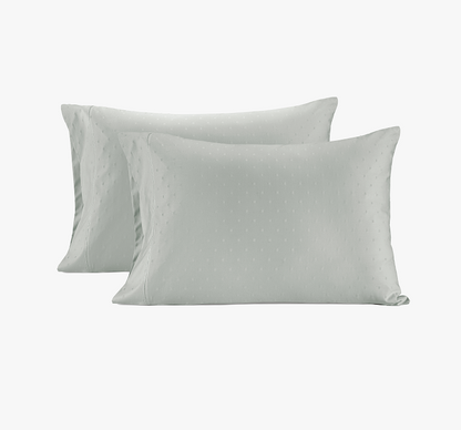 1000 Thread Count Pillowcases-Swiss Dot-Mineral