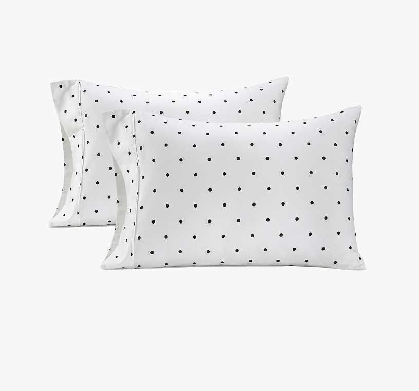 450 Thread count Pillowcases-Polka Dot-Black