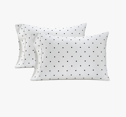 450 Thread count Pillowcases-Polka Dot-Black